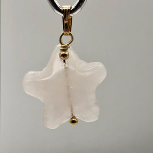 Rose Quartz Starfish Pendant Necklace | Semi Precious Stone | 14k gf Pendant - PremiumBead Alternate Image 5