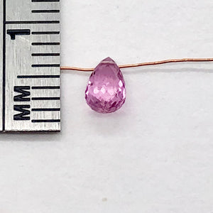 Faceted Briolette Bead of AAA Natural Pink Sapphire | .48cts | 6x3mm to 5x4mm |