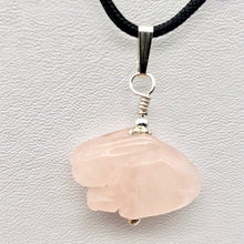 Load image into Gallery viewer, Hop! Rose Quartz Bunny Rabbit Sterling Silver Pendant - PremiumBead Primary Image 1

