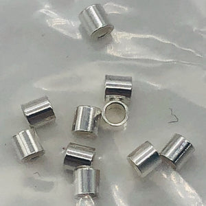 10 Hand Made Sterling Silver 2x2mm Crimp Beads 10335