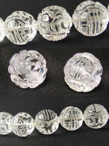 1 Unique Hand Carved Long Life Natural Quartz 19mm 10357A | 19mm | Clear - PremiumBead Primary Image 1