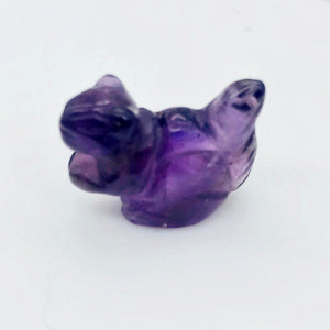 Charming Carved Amethyst Squirrel Figurine | 22x15x10mm | Purple - PremiumBead Primary Image 1