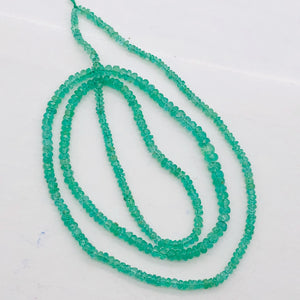 Emerald Graduated Faceted 17" Strand Rondell | 2-3 mm | Green | 300 Beads |