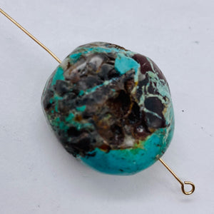 Genuine Natural Turquoise Nugget Focus or Master 57cts Nugget | 26x23x14 | Blue Brown | 1 Bead