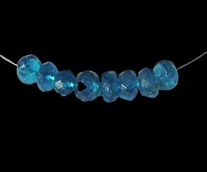 8 Dazzling AAA Neon Blue Apatite 4mm Roundel Beads 490B