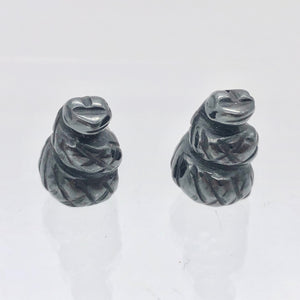 Charmer 2 Carved Hematite Snake Beads | 20.5x20x14mm | Silver Grey - PremiumBead Alternate Image 6