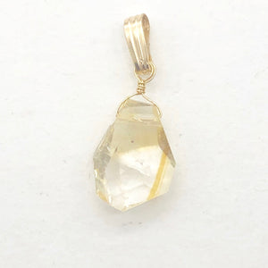 Citrine Crystal 14K Gold Filled Pendant | 3/4" Long | Pale Yellow | 1 Pendant |