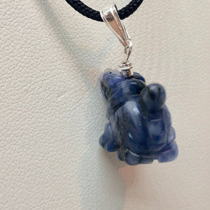 Sodalite Hand Carved Winged Dragon Sterling Silver Pendant 509286Sds - PremiumBead Alternate Image 3