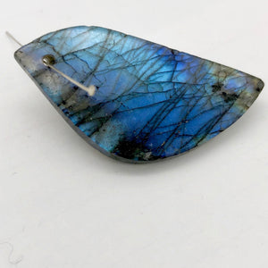 Spectrolite Labradorite Pendant Bead | 1.75x.63x.5" | Blue Gold Gray | 1 Bead(s)