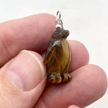 Load image into Gallery viewer, March of The Penguins Tigereye Sterling Silver Pendant | 1 3/8&quot; Long | Bronze | - PremiumBead Alternate Image 3
