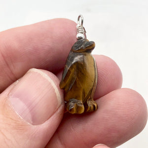 March of The Penguins Tigereye Sterling Silver Pendant | 1 3/8" Long | Bronze | - PremiumBead Alternate Image 3