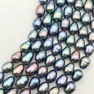 12 Lavender, Blue, Pink Peacock Satin FW Pearls, 10x6.5 to 8x6mm - PremiumBead Alternate Image 4