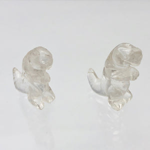 Hand Carved Quartz Tyrannosaurus Rex Figurine | 20x15x7mm | Clear - PremiumBead Alternate Image 7