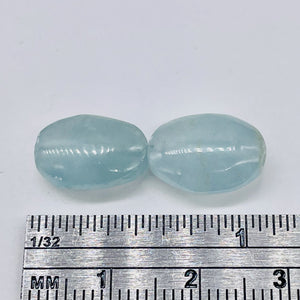 2 Premium Aquamarine Oval Pendant Beads 008057P