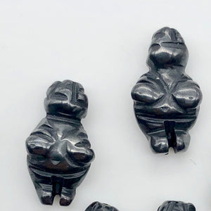 FERTILE! Carved Hematite Goddess of Willendorf Figurine | 20x10x9mm | Silver - PremiumBead Alternate Image 4