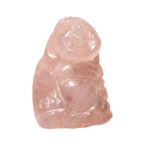 Load image into Gallery viewer, Namaste Rose Quartz Buddha Figurine Worry-Stone | 19x15x9mm | Pink
