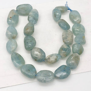 Natural Aquamarine Pebble Bead 8" Strand | 11 Beads | 25x15x11-15.5x13x7mm | - PremiumBead Alternate Image 6
