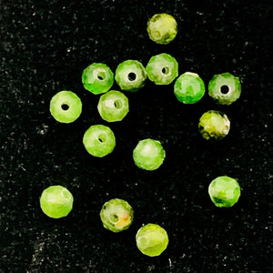 Chrome Diopside Faceted 15 Bead Parcel Round | 3 mm | Green | 15 Beads |