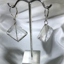 Load image into Gallery viewer, Carved Quartz Diamond-Shaped Beads &amp; Silver Earrings 310049A - PremiumBead Alternate Image 2
