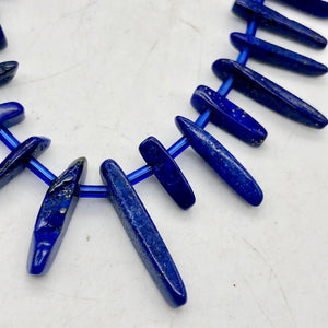 Stunning Natural Lapis Pendant Bead Strand | 15x3x5 to 28x4x5mm | Blue | 58 bds| - PremiumBead Alternate Image 2