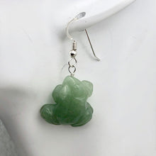 Load image into Gallery viewer, Aventurine Frog Sterling Silver Earrings| Semi Precious Stone Jewelry | 1 1/2&quot; |
