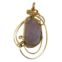 Load image into Gallery viewer, Druzy Agate 14K Gold Filled Wire Wrap Pendant | 1 1/2&quot; Long | Light Pink | 1 |
