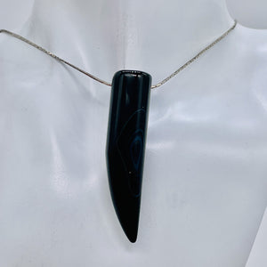 Sardonyx Claw Pendant Bead | 58x14mm | Black/White | 1 Bead |