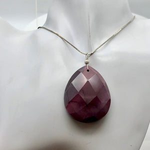 Deep Red Natural Faceted Mookaite Sterling Silver Wire Wrap Pendant| 2 1/4 Inch|