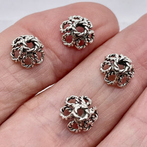 Intricate~ 2.3G Solid Sterling Silver Filigree 9x6mm Bead Caps 004037