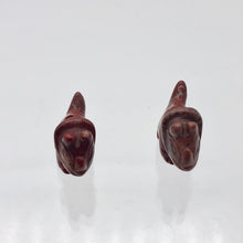 Load image into Gallery viewer, Dinosaur 2 Carved Brecciated Jasper Triceratops Beads | 22x12x8mm | Red - PremiumBead Alternate Image 7
