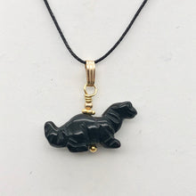 Load image into Gallery viewer, Obsidian Diplodocus Dinosaur with 14K Gold-Filled Pendant 509259OBG - PremiumBead Alternate Image 8

