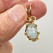 Load image into Gallery viewer, Natural Aquamarine Crystal 14k Wire Wrap Pendant | 1 1/4&quot; Long | Aqua | Crystal| - PremiumBead Alternate Image 3
