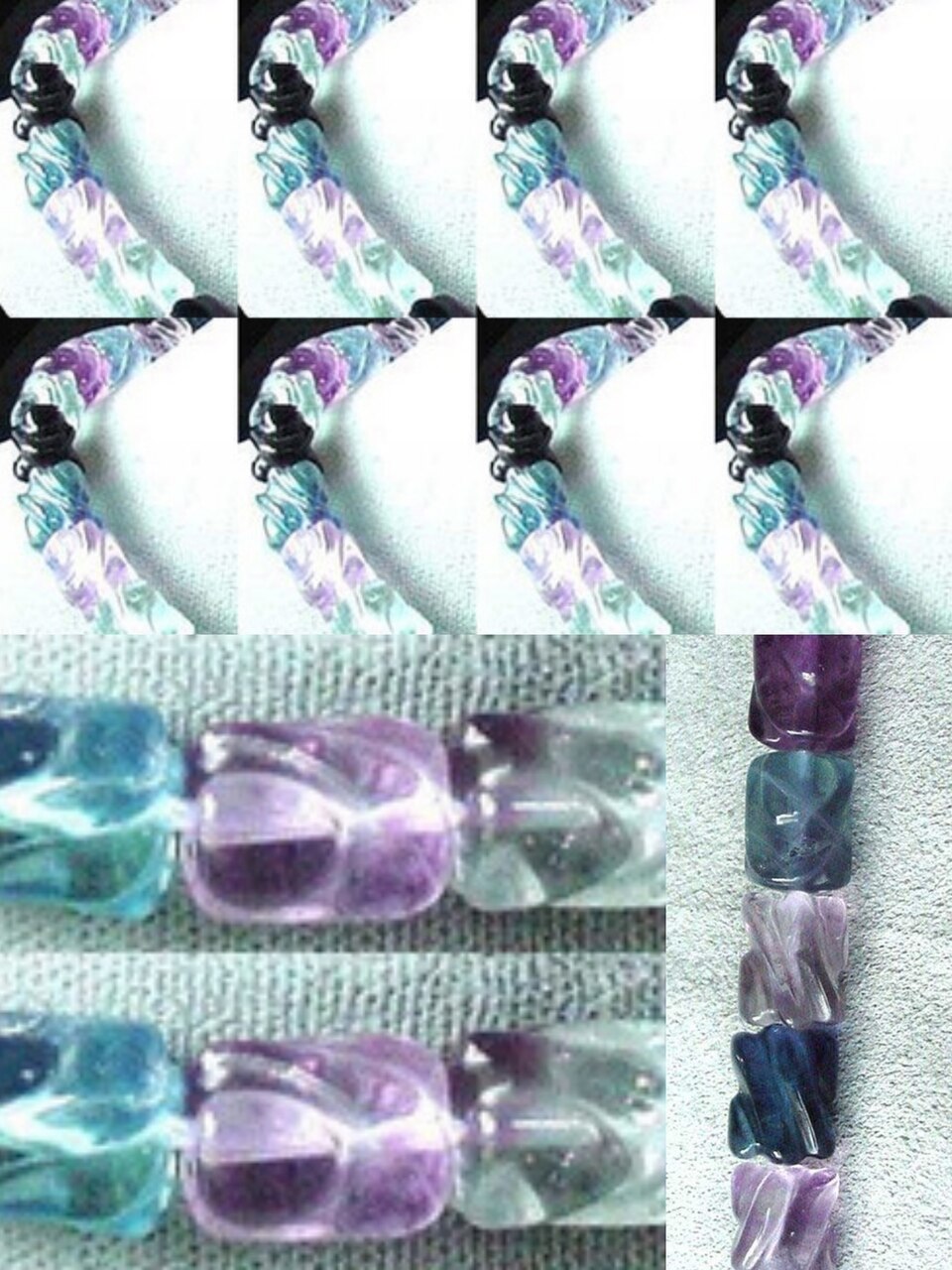 Gemmy Carved Tube Fluorite Bead Strand 103390A - PremiumBead Primary Image 1