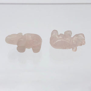 2 Rose Quartz Hand Carved Rhinoceros Beads, 21x13x10mm, Pink 009275RQ | 21x13x10mm | Pink - PremiumBead Alternate Image 8