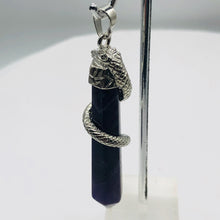 Load image into Gallery viewer, Snake Sterling Silver Fluorite Point | 2 1/4&quot; Long | Purple/Silver | 1 Pendant |
