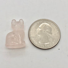 Load image into Gallery viewer, Adorable! Rose Quartz Sitting Carved Cat Figurine | 21x14x10mm | Pink - PremiumBead Alternate Image 3
