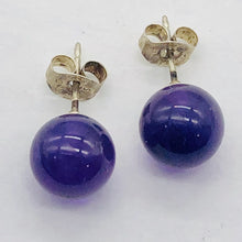 Load image into Gallery viewer, Amethyst 8mm Sterling Silver Stud Ball Earrings | 8mm | Purple | 1 Earrings
