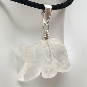 Carved Natural Quartz Bear and Sterling Silver Pendant 509252QZS - PremiumBead Alternate Image 4