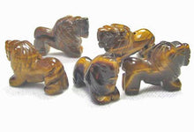 Load image into Gallery viewer, Roaring 2 Carved Tigereye Lion Beads | 18x18x7mm | Golden Brown - PremiumBead Primary Image 1
