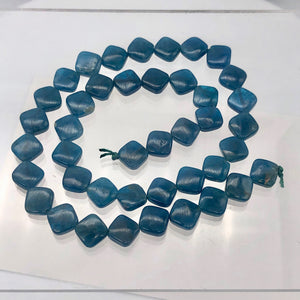 Gemmy Blue Apatite 8x8x4mm Diagonal Drilled Bead Half-Strand | 21 Beads | - PremiumBead Alternate Image 2