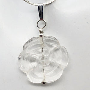 Quartz Flower Pendant Necklace | Semi Precious Stone Jewelry | Silver Pendant - PremiumBead Primary Image 1