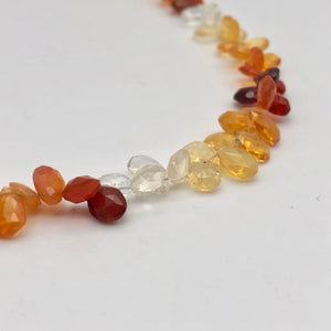 26.75cts Untreated Mexican Fire Opal 7" Briolette Bead Strand | 6-8mm | 10230B - PremiumBead Alternate Image 6