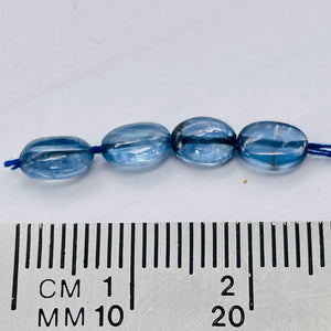 4 Beads of Rare Amazing Blue Kyanite Flat Oval Beads 4874