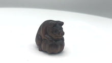 Load and play video in Gallery viewer, Intricately Carved Mom Pig Teak Ojime Netsuke Bead
