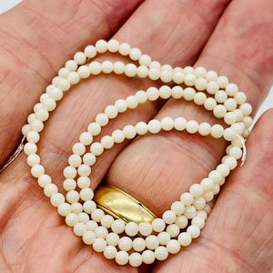 Natural Creamy White Coral Bead Strand 110454