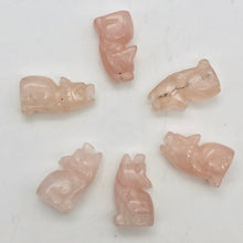 Load image into Gallery viewer, Hand Carved Pink Rose Quartz Wolf/Coyote Figurine | 21x11x8mm | Pink - PremiumBead Alternate Image 12
