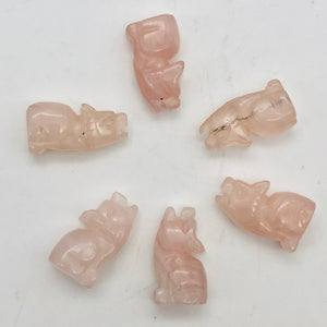 Hand Carved Pink Rose Quartz Wolf/Coyote Figurine | 21x11x8mm | Pink - PremiumBead Alternate Image 12
