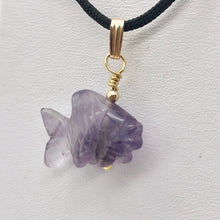 Load image into Gallery viewer, Swimmin&#39;! Amethyst Koi Fish with 14k Gold Filled Findings Pendant 509265AMG - PremiumBead Alternate Image 3

