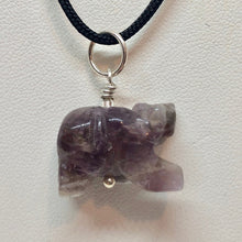 Load image into Gallery viewer, Roar! Carved Natural Amethyst Bear Sterling Silver Pendant 509252AMS - PremiumBead Alternate Image 3
