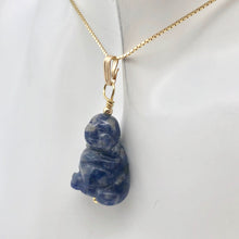 Load image into Gallery viewer, Namaste Hand Carved Sodalite Buddha and 14K Gold Filled Pendant, 1.5&quot; Long - PremiumBead Alternate Image 7
